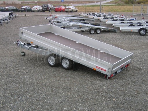 Dvouosý brzděný přívěs s hydraulicky sklopnou plochou AD speciál valník 2,7t  4,15/1,88/0,35** č.155
