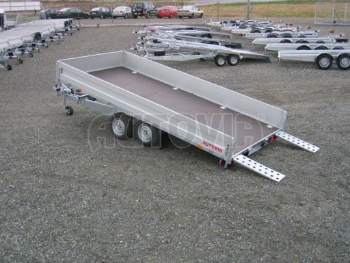 Dvouosý brzděný přívěs s hydraulicky sklopnou plochou AD speciál valník 2,7t  4,15/1,88/0,35** č.157