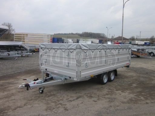 Dvouosý brzděný přívěs s hydraulicky sklopnou plochou AD speciál valník 2,7t  4,15/1,88/0,35** č.160