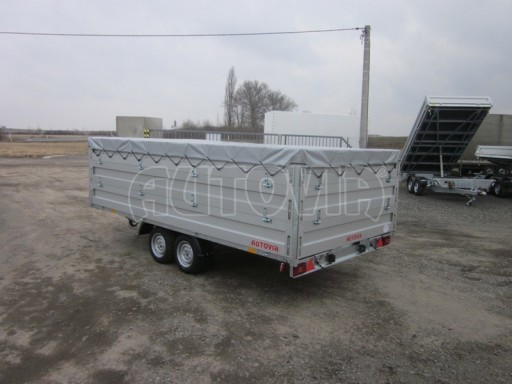 Dvouosý brzděný přívěs s hydraulicky sklopnou plochou AD speciál valník 2,7t  4,15/1,88/0,35** č.161