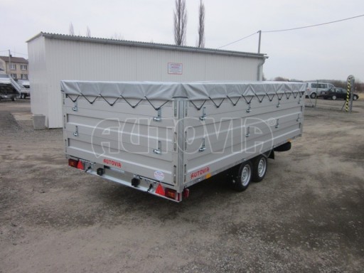 Dvouosý brzděný přívěs s hydraulicky sklopnou plochou AD speciál valník 2,7t  4,15/1,88/0,35** č.162