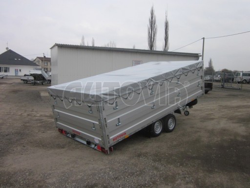 Dvouosý brzděný přívěs s hydraulicky sklopnou plochou AD speciál valník 2,7t  4,15/1,88/0,35** č.165