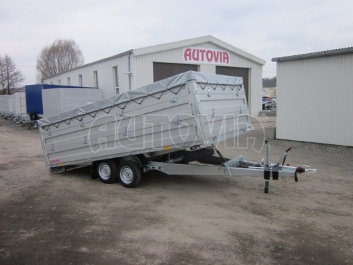 Dvouosý brzděný přívěs s hydraulicky sklopnou plochou AD speciál valník 2,7t  4,15/1,88/0,35** č.166