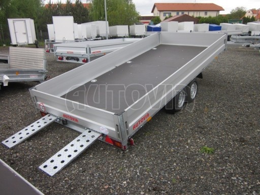Dvouosý brzděný přívěs s hydraulicky sklopnou plochou AD speciál valník 2,7t  4,15/1,88/0,35** č.171