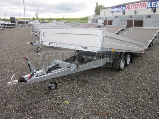 Dvouosý brzděný přívěs s hydraulicky sklopnou plochou AD speciál valník 2,7t  4,15/1,88/0,35** č.173