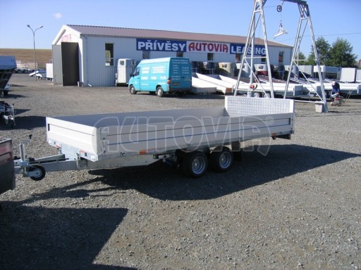 Dvouosý brzděný přívěs s hydraulicky sklopnou plochou AD speciál valník 2,7t  4,15/1,88/0,35** č.175