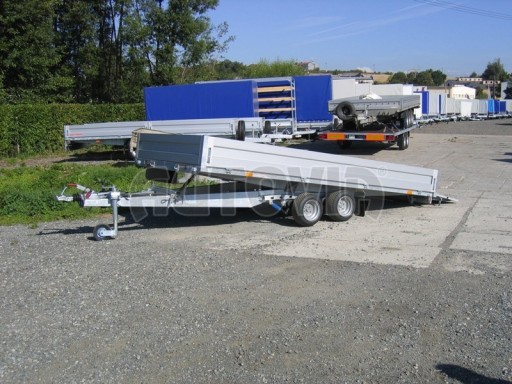 Dvouosý brzděný přívěs s hydraulicky sklopnou plochou AD speciál valník 2,7t  4,15/1,88/0,35** č.178