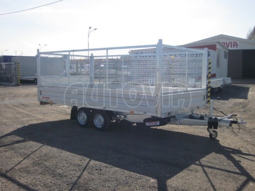 Dvouosý brzděný přívěs s hydraulicky sklopnou plochou AD speciál valník 2,7t  4,15/1,88/0,35** č.184