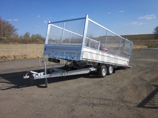 Dvouosý brzděný přívěs s hydraulicky sklopnou plochou AD speciál valník 2,7t  4,15/1,88/0,35** č.187