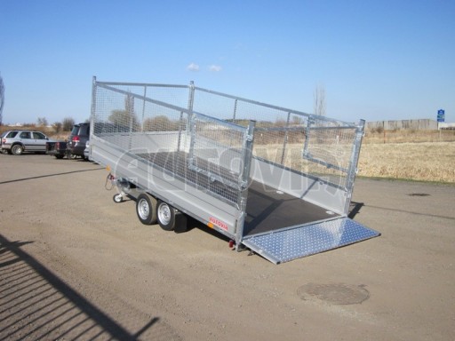 Dvouosý brzděný přívěs s hydraulicky sklopnou plochou AD speciál valník 2,7t  4,15/1,88/0,35** č.188