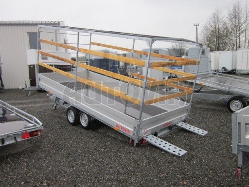 Dvouosý brzděný přívěs s hydraulicky sklopnou plochou AD speciál valník 2,7t  4,15/1,88/0,35** č.191