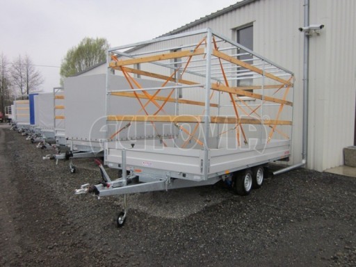 Dvouosý brzděný přívěs s hydraulicky sklopnou plochou AD speciál valník 2,7t  4,15/1,88/0,35** č.192