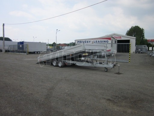 Dvouosý brzděný přívěs s hydraulicky sklopnou plochou AD speciál valník 2,7t  4,15/1,88/0,35** č.194