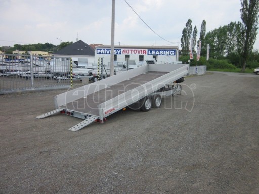 Dvouosý brzděný přívěs s hydraulicky sklopnou plochou AD speciál valník 2,7t  4,15/1,88/0,35** č.195