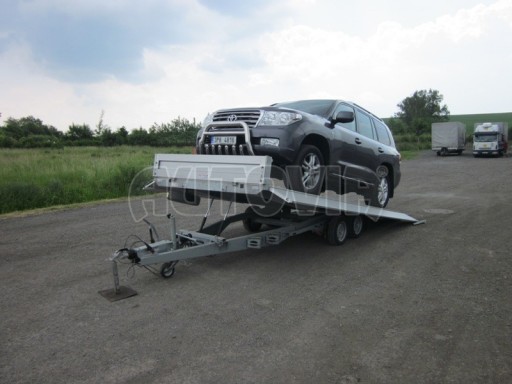 Dvouosý brzděný přívěs s hydraulicky sklopnou plochou AD speciál valník 2,7t  4,15/1,88/0,35** č.197