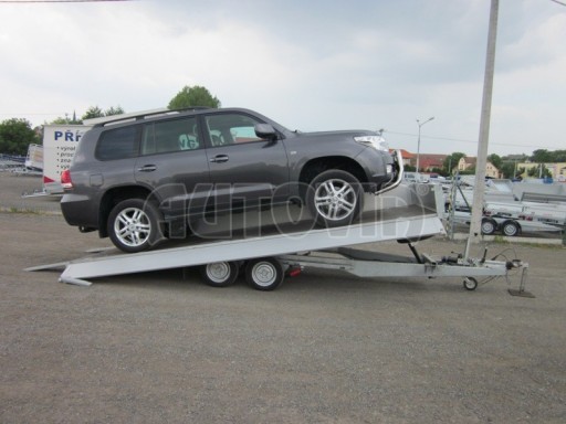 Dvouosý brzděný přívěs s hydraulicky sklopnou plochou AD speciál valník 2,7t  4,15/1,88/0,35** č.199