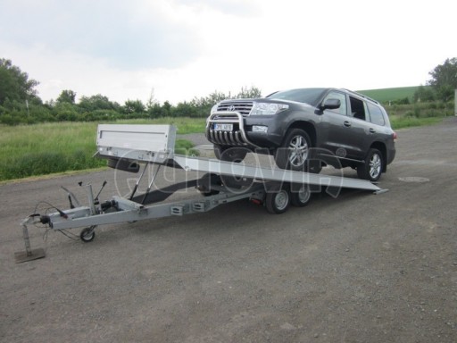 Dvouosý brzděný přívěs s hydraulicky sklopnou plochou AD speciál valník 2,7t  4,15/1,88/0,35** č.203