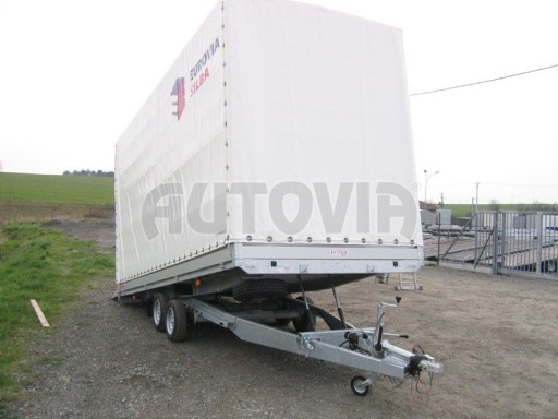 Dvouosý brzděný přívěs s hydraulicky sklopnou plochou AD speciál valník 2,7t  4,15/1,88/0,35** č.210