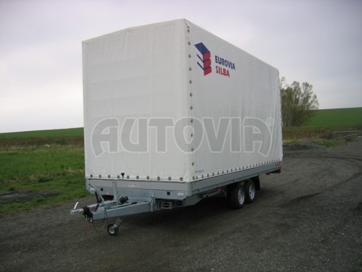 Dvouosý brzděný přívěs s hydraulicky sklopnou plochou AD speciál valník 2,7t  4,15/1,88/0,35** č.211