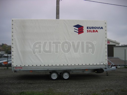 Dvouosý brzděný přívěs s hydraulicky sklopnou plochou AD speciál valník 2,7t  4,15/1,88/0,35** č.214