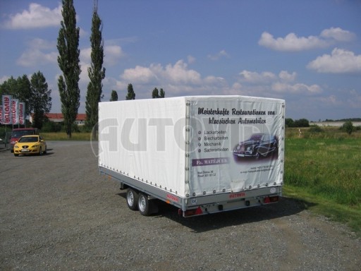 Dvouosý brzděný přívěs s hydraulicky sklopnou plochou AD speciál valník 2,7t  4,15/1,88/0,35** č.216