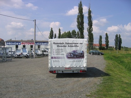 Dvouosý brzděný přívěs s hydraulicky sklopnou plochou AD speciál valník 2,7t  4,15/1,88/0,35** č.217