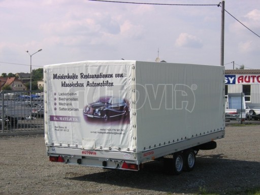 Dvouosý brzděný přívěs s hydraulicky sklopnou plochou AD speciál valník 2,7t  4,15/1,88/0,35** č.218