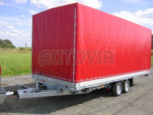 Dvouosý brzděný přívěs s hydraulicky sklopnou plochou AD speciál valník 2,7t  4,15/1,88/0,35** č.219