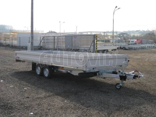 Dvouosý brzděný přívěs s hydraulicky sklopnou plochou AD speciál valník 2,7t  4,15/1,88/0,35** č.227