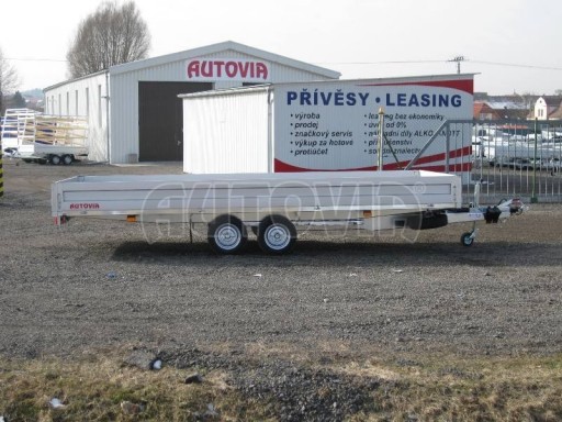 Dvouosý brzděný přívěs s hydraulicky sklopnou plochou AD speciál valník 2,7t  4,15/1,88/0,35** č.228