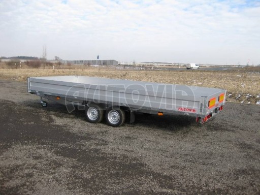 Dvouosý brzděný přívěs s hydraulicky sklopnou plochou AD speciál valník 2,7t  4,15/1,88/0,35** č.231