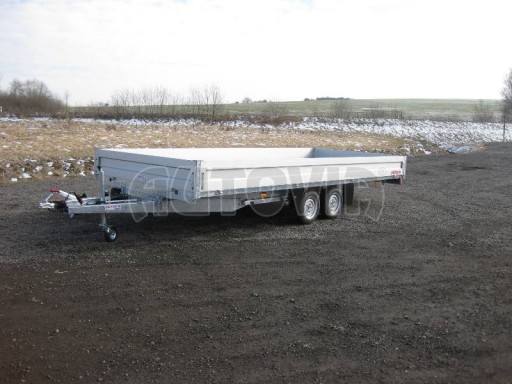 Dvouosý brzděný přívěs s hydraulicky sklopnou plochou AD speciál valník 2,7t  4,15/1,88/0,35** č.233