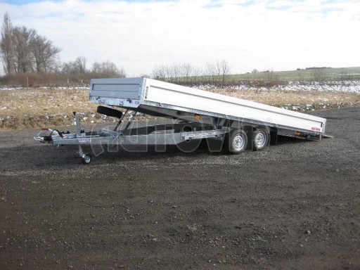 Dvouosý brzděný přívěs s hydraulicky sklopnou plochou AD speciál valník 2,7t  4,15/1,88/0,35** č.242