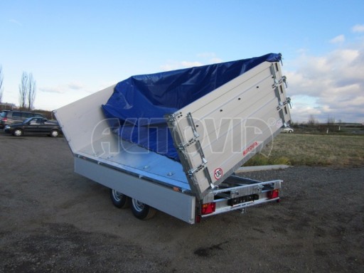 Třístranný sklápěč PHT 3,5T 4,18x2,10/1,05 nástavby bočnic