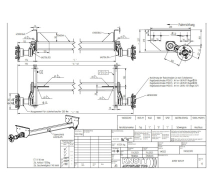 Náprava Knott VG13M(1350kg) b-1300 c-1640mm 100x4 č.2