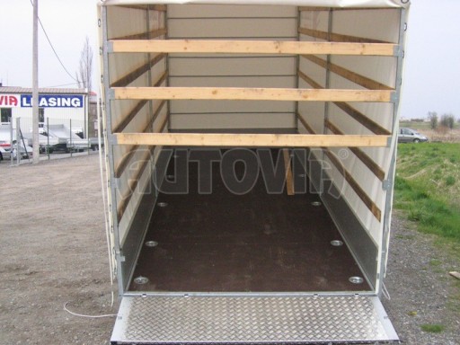 Sklápěcí přívěs AD 2,7T 5,15x2,09/2,00 valník s plachtou rampa
