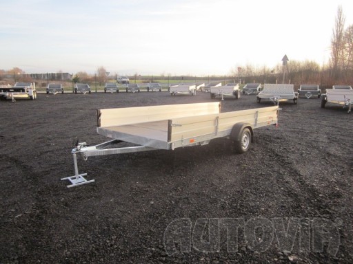 Nebrzděný univerzální jednoosý valník BGS 750kg N1 4,50x1,84/0,35 zesílená náprava