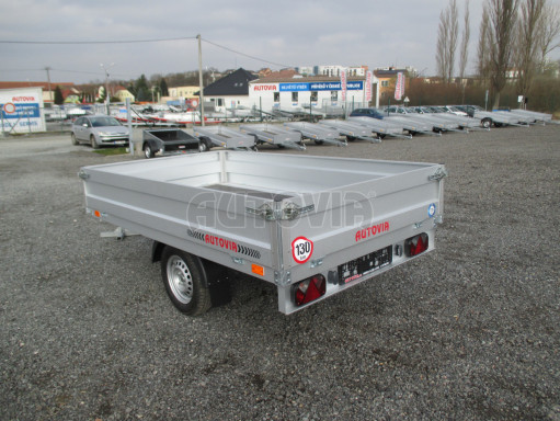 Nebrzděný přívěs s koly pod ložnou plochou ZV 22 750kg N1 2,55x1,55/0,35 zesílená náprava AME