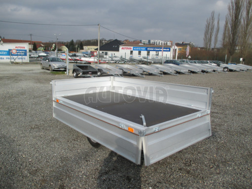 Nebrzděný přívěs s koly pod ložnou plochou ZV 22 750kg N1 2,55x1,55/0,35 zesílená náprava AME