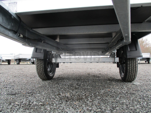 Nebrzděný přívěs s koly pod ložnou plochou ZV 22 750kg N1 2,55x1,55/0,35 zesílená náprava AME