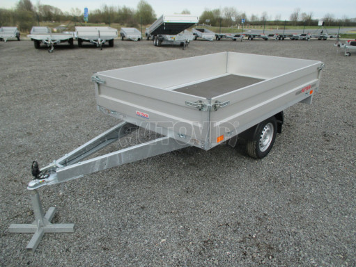 Nebrzděný přívěs ZV 22 750kg N1 2,55x1,50/0,35 s rohovými sloupky
