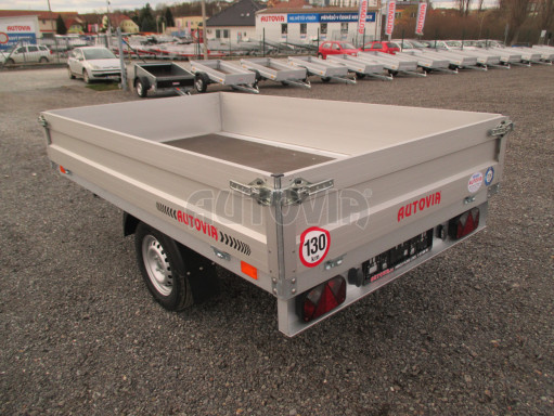 Nebrzděný přívěs ZV 22 750kg N1 2,55x1,50/0,35 s rohovými sloupky