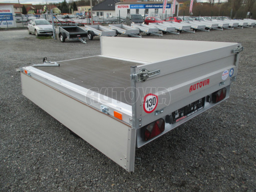 Nebrzděný přívěs ZV 22 750kg N1 2,55x1,50/0,35 s rohovými sloupky