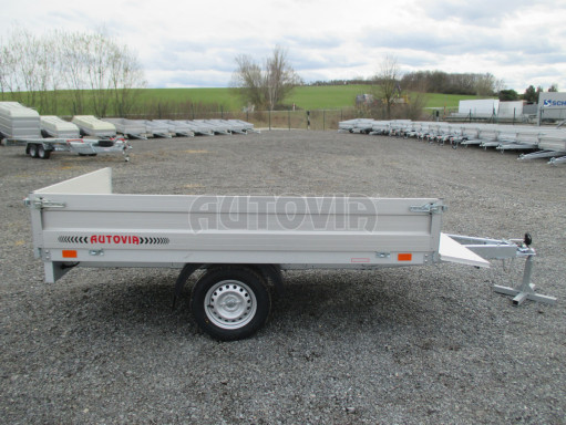 Nebrzděný přívěs ZV 22 750kg N1 2,55x1,50/0,35 s rohovými sloupky
