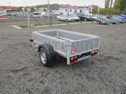 Levný přívěsný vozík s překližkovými bočnicemi ZV 3 EX 2,06x1,10/0,35