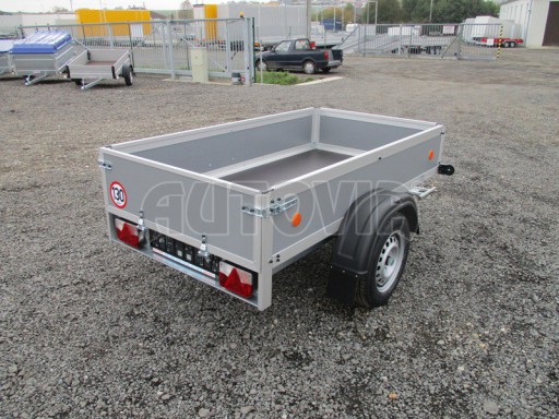 Levný přívěsný vozík s překližkovými bočnicemi ZV 3 EX 2,06x1,10/0,35