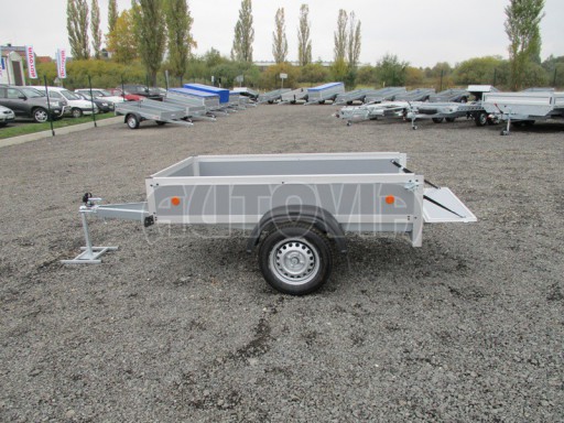 Levný přívěsný vozík s překližkovými bočnicemi ZV 3 EX 2,06x1,10/0,35