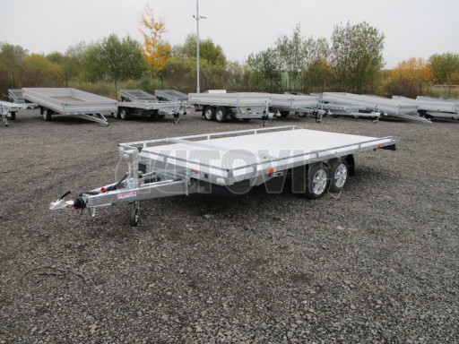 Přívěs pro převoz aut sklopné plato ALU - AD 3,5T 4,50x2,09