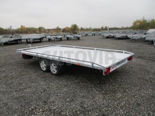 Přívěs pro převoz aut sklopné plato ALU - AD 3,5T 4,50x2,09