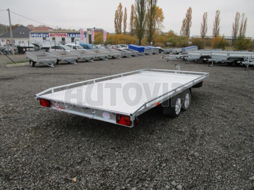 Přívěs pro převoz aut sklopné plato ALU - AD 3,5T 4,50x2,09